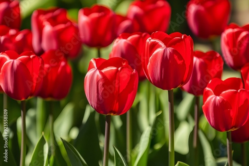 The Allure of Red Tulips: A Vibrant Field in Full Bloom, generative ai
