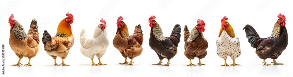 Chickens hens isolated on transparent background Chickens hens isolated on transparent background