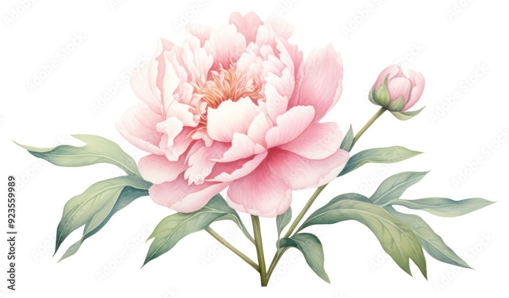 PNG Elegant pink peony flower illustration PNG Elegant pink peony flower illustration