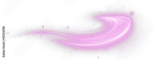 Light pink Twirl. Curve light effect of pink line. Luminous pink circle. Light pink pedistal, podium, platform, table. Vector PNG. Vector illustration	