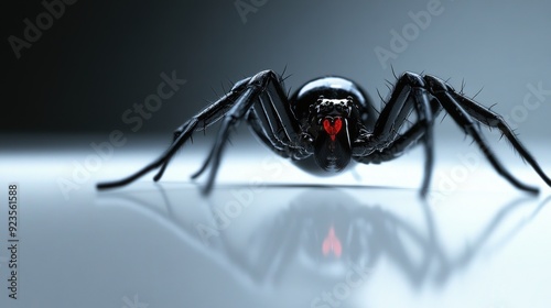 Gorgeous Black Widow Spider Posed for Low Angle Shot in Natural Light