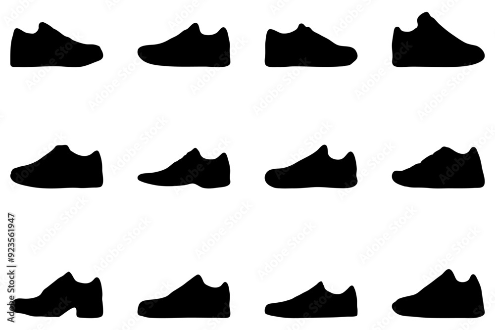 Fototapeta premium Simple shoe icon set. Fashion design