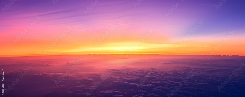 Purple and Orange Sunset Above a Sea of Clouds Purple and Orange Sunset Above a Sea of Clouds