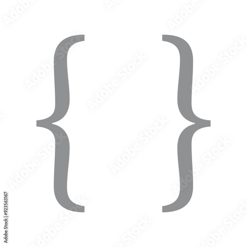 Bracket curly brace icon symbol.