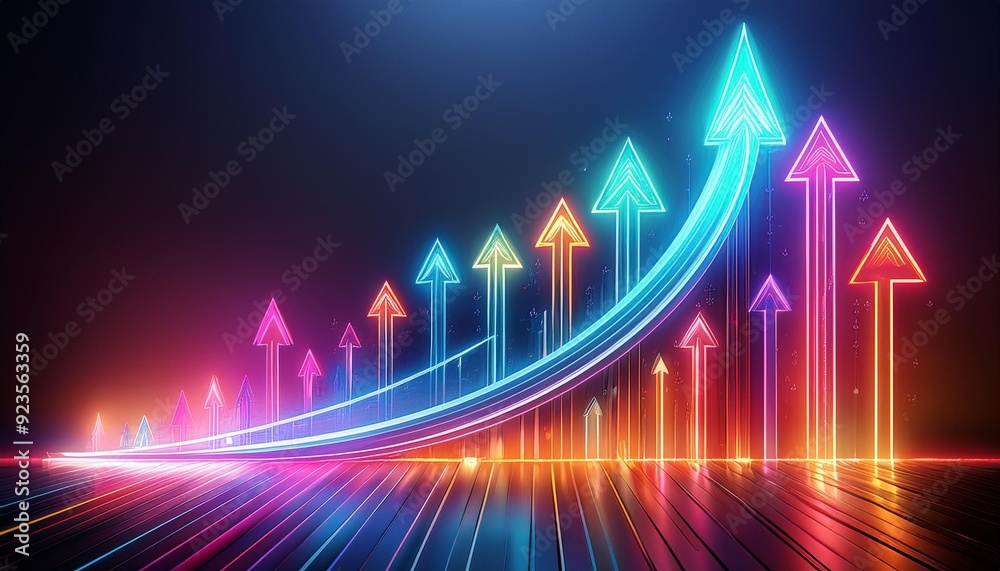 Neon Ascent A vibrant symphony of glowing arrows surge upward, symbolizing growth, progress, and the pursuit of success. Neon Ascent A vibrant symphony of glowing arrows surge upward, symbolizing growth, progress, and the pursuit of success.