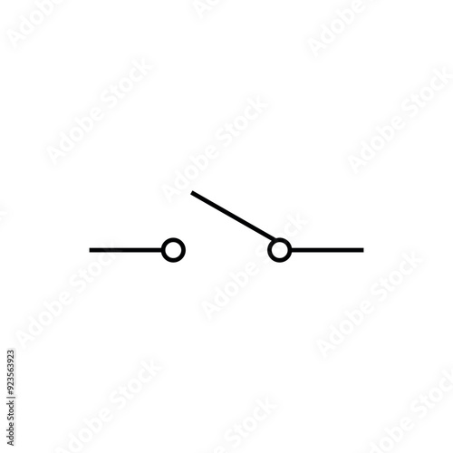 Open electrical switch vector symbol.