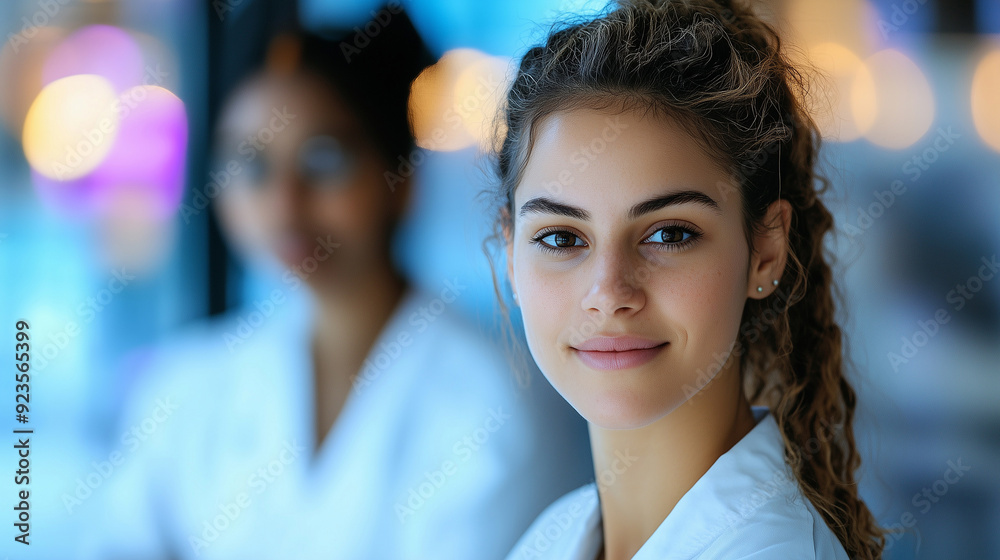 Female Software Developer Focused on Collaborative Industrial Tech Project with Diverse Indian Colleagues in Research Laboratory. Female Software Developer Focused on Collaborative Industrial Tech Project with Diverse Indian Colleagues in Research Laboratory.