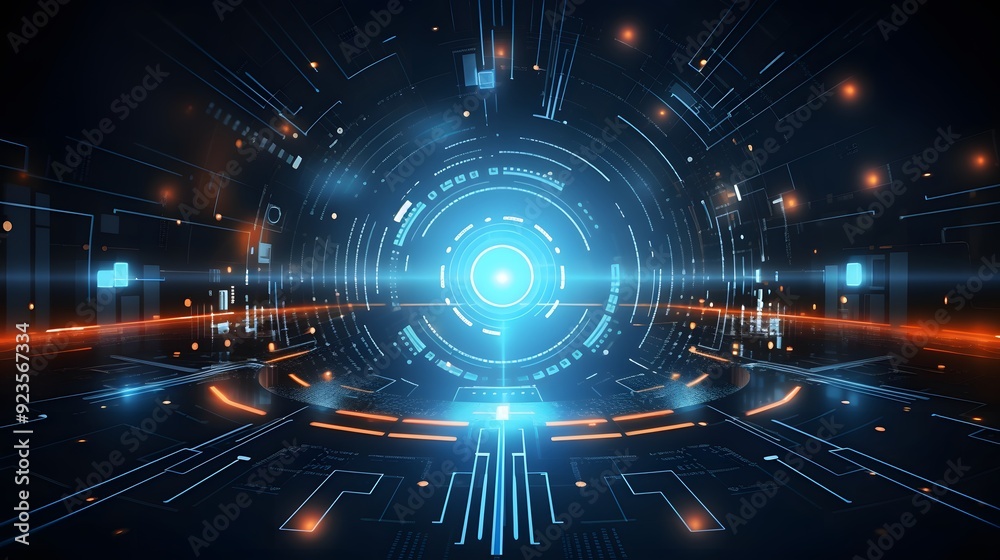 Obraz premium Abstract technology background Hi-tech communication concept futuristic digital innovation background vector illustration