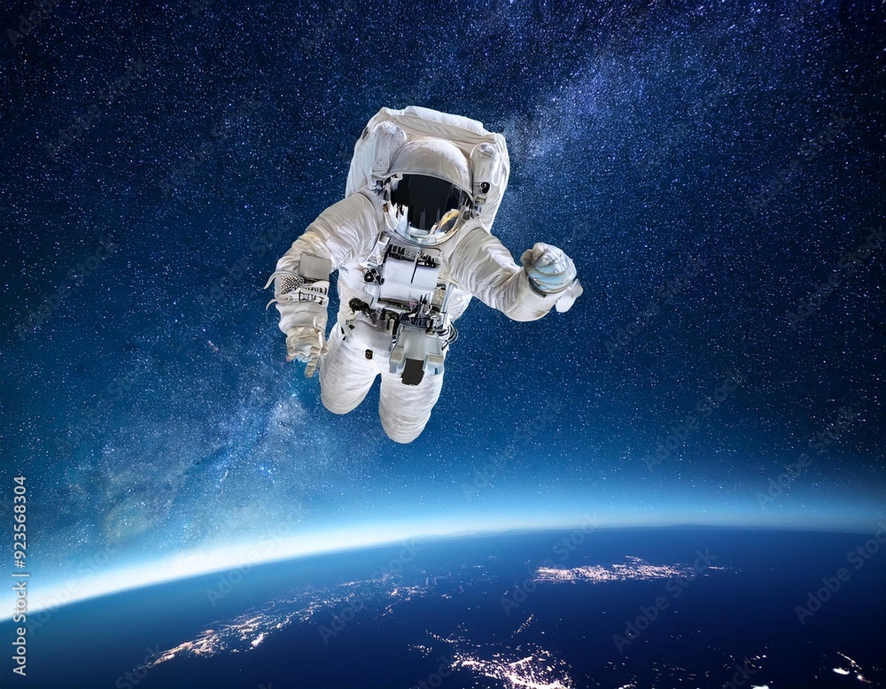 Astronaut Spacewalk A lone astronaut, tethered to a spacecraft, floats amidst a dazzling field of stars, captured in a moment of awe-inspiring exploration. Astronaut Spacewalk A lone astronaut, tethered to a spacecraft, floats amidst a dazzling field of stars, captured in a moment of awe-inspiring exploration.