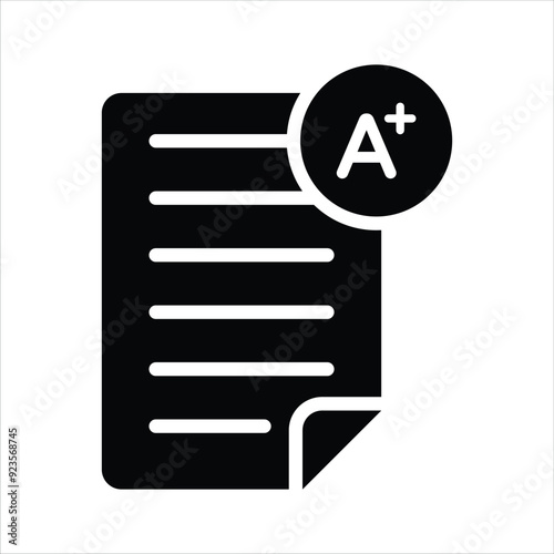 A plus grades, exam result or exam report vector design