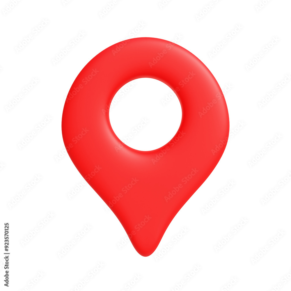 Red Map pin pointer. Modern and clean design. 3D render maps pin Red Map pin pointer. Modern and clean design. 3D render maps pin