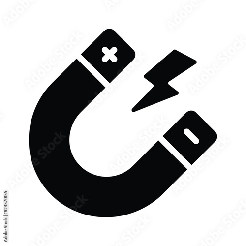 Physics magnet icon in modern style, scalable vector of attraction