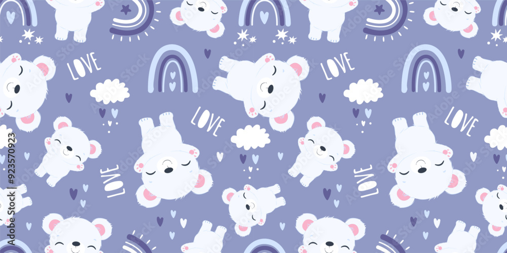 Cute baby animals seamless pattern Cute baby animals seamless pattern