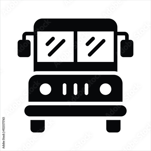 School bus owned, leased, contracted to, or operated by a school, customizable vector