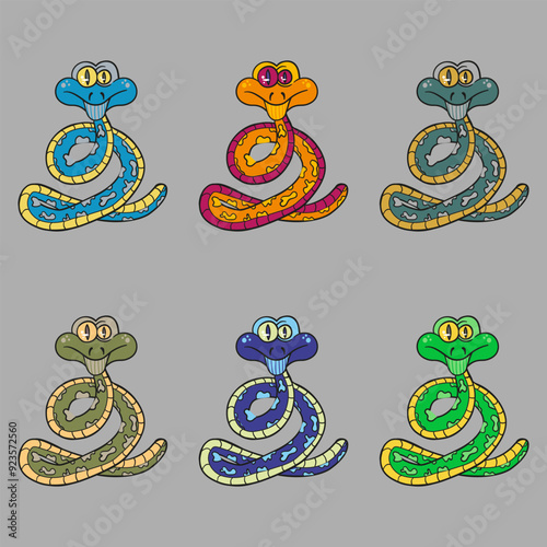 Printfunny snake character photo