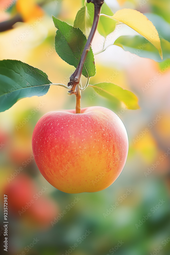 Autumn apple on a branch Autumn apple on a branch