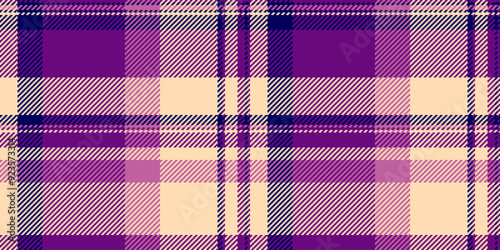 Pure background textile texture, repetition vector check seamless. Mosaic fabric plaid pattern tartan in peach puff and purple colors.