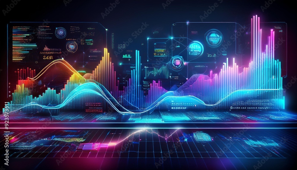 E commerce analytic graph , charts, information with proper guidelines of business , blue background colour E commerce analytic graph , charts, information with proper guidelines of business , blue background colour