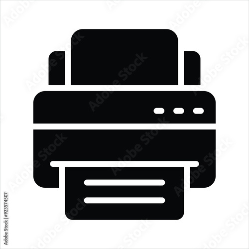 A streamlined printer icon representing printing functionality for documents, images, and more