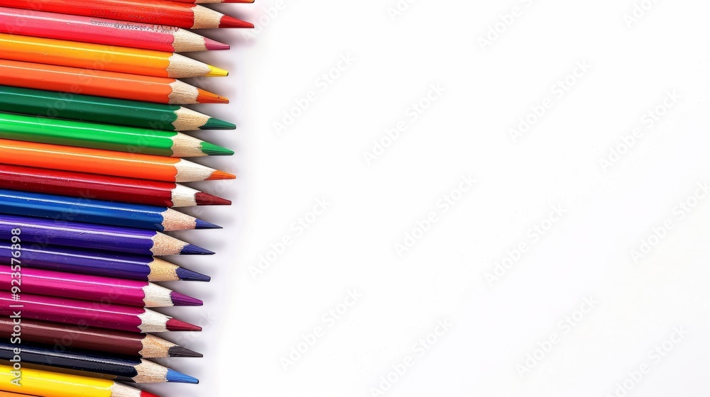 Colorful Education Back to School Background with Vibrant Pencils on White Space for Creative Learning and Artistic Inspiration Colorful Education Back to School Background with Vibrant Pencils on White Space for Creative Learning and Artistic Inspiration