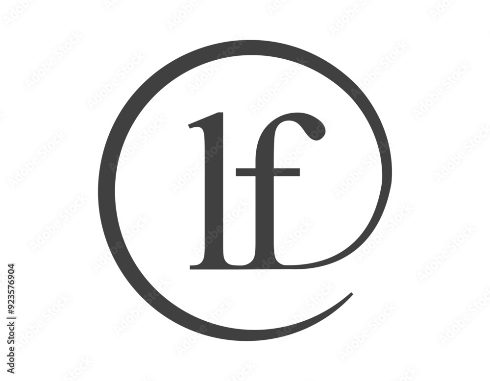 LF logo from two letter with circle shape email sign style. L and F round logotype of business company LF logo from two letter with circle shape email sign style. L and F round logotype of business company