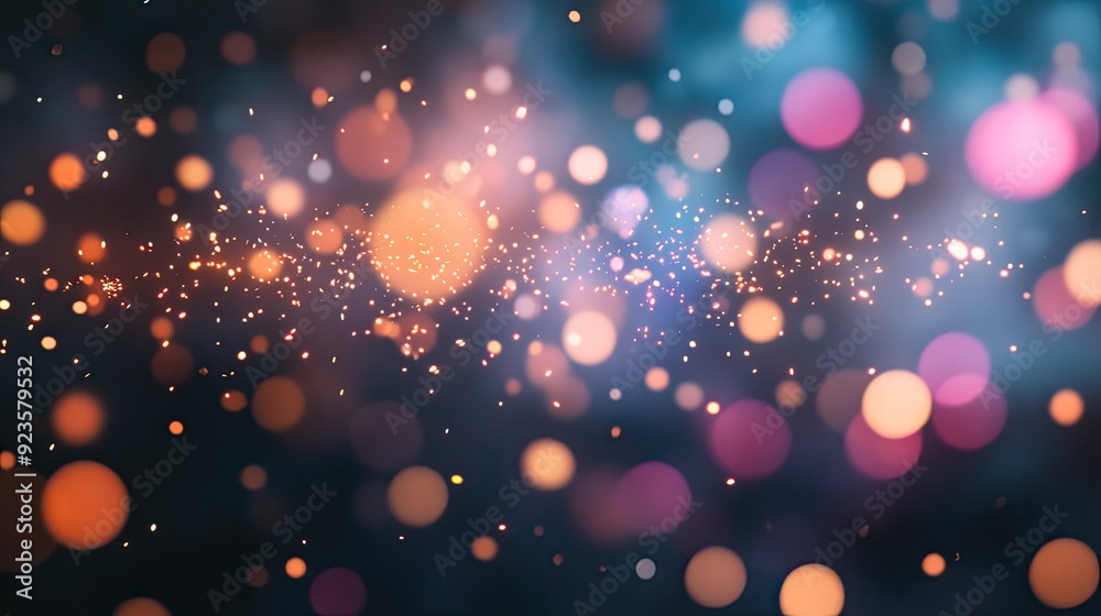 Fireworks show with a focus on the bright, colorful sparks raining down. Fireworks show with a focus on the bright, colorful sparks raining down.