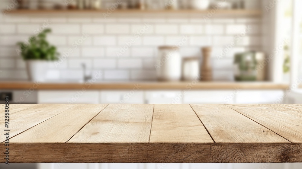 Rustic Wooden Table in Modern Kitchen
