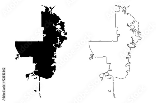 St. Petersburg City (United States cities, United States of America, usa city) map vector illustration, scribble sketch City of St. Petersburg map