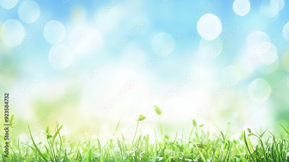 Serene Nature Background with Grass and Bokeh Serene Nature Background with Grass and Bokeh