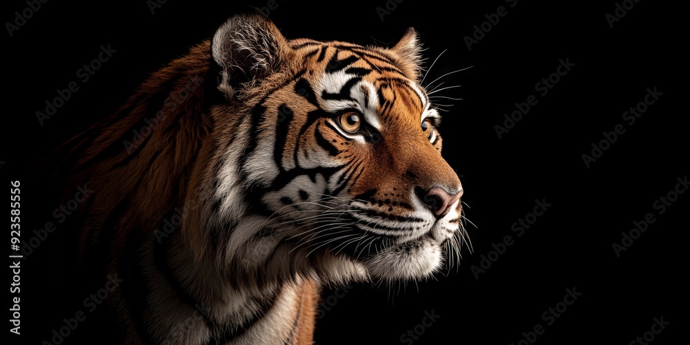 Fototapeta premium tiger on black