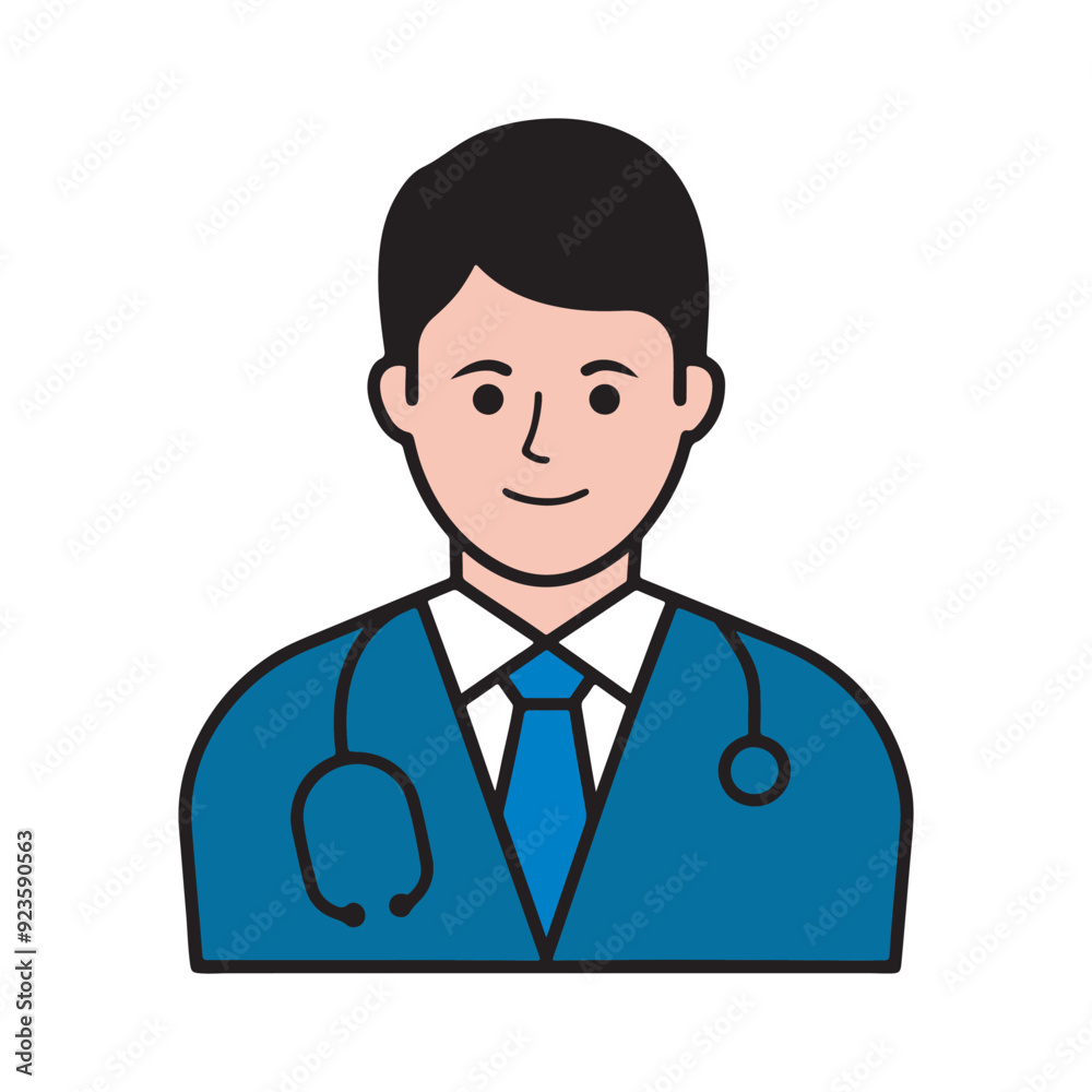 Doctor Icon flat style male. Doctor logo. For Mobile and Web. Doctor Icon flat style male. Doctor logo. For Mobile and Web.