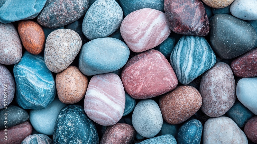A vibrant assortment of stones in various vivid colors and sizes, creating an artistic arrangement that emphasizes the diverse beauty and intrinsic charm of natural rocks. A vibrant assortment of stones in various vivid colors and sizes, creating an artistic arrangement that emphasizes the diverse beauty and intrinsic charm of natural rocks.