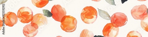 Soft watercolor apricot pattern with delicate shades, ideal for nursery room