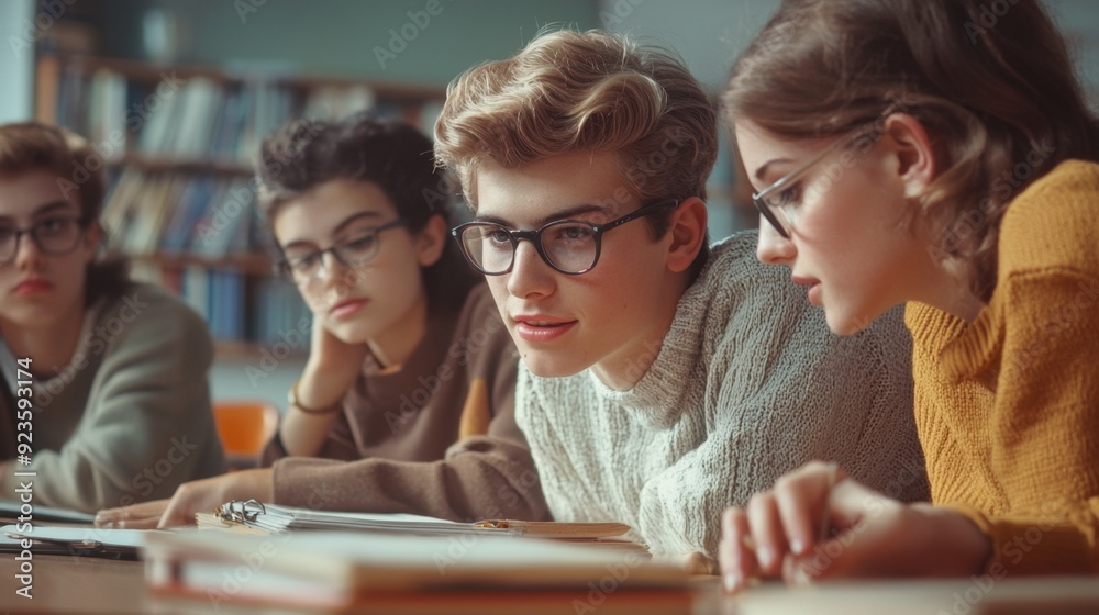 Group of students studying Group of students studying