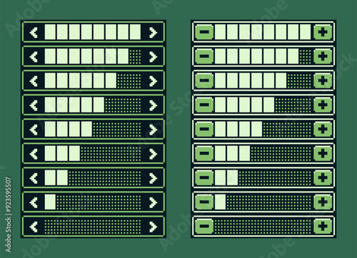 Volume sounds button, interface, pixel art design retro 80s console gaming app, flat style, old school computer graphic design, 8-bit sprite, video game assets, vector illustration.