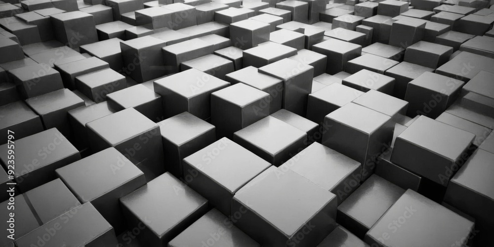 Black and white geometric background with cubes. Black and white geometric background with cubes.