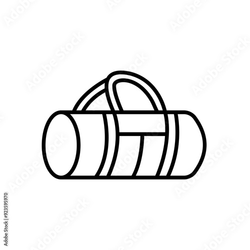 Sports bag outlined icon isolated on white background