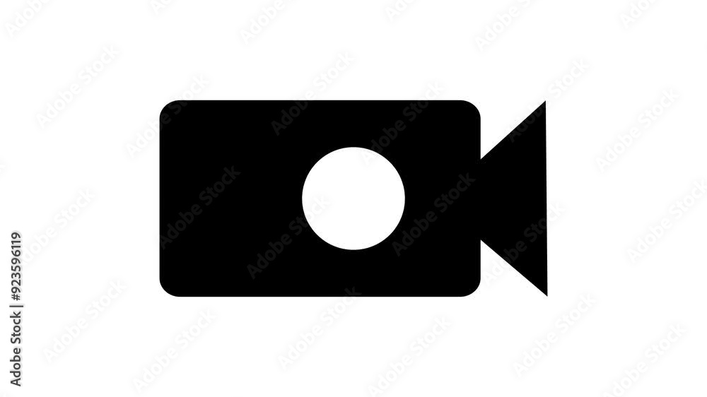 Simple black video camera icon animation isolate on white background. Simple black video camera icon animation isolate on white background.