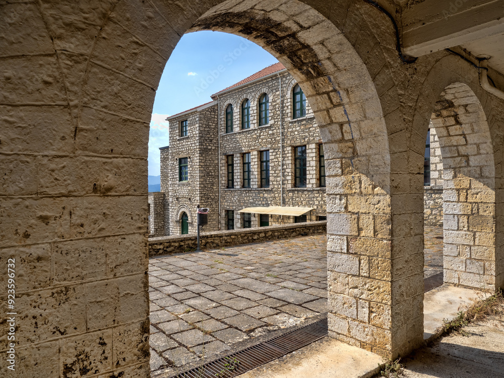 During the holidays, the church school is deserted. Northern Greece
