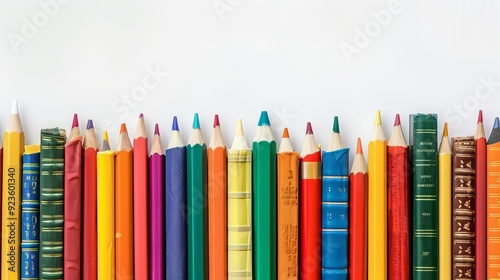 Colorful Education Back to School Background with Pencils and Books for Creative Learning and Academic Inspiration