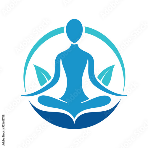 Meditating woman with om symbol and lotus