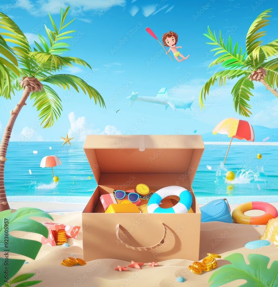 Obraz premium summer beach scene
