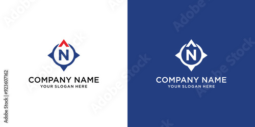 Vector Compass Logo Combination. Navigation Symbol or Icon.