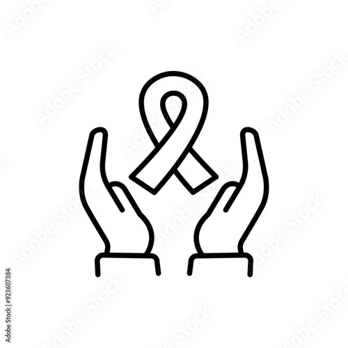 Awareness ribbon outline icons, minimalist vector illustration ,simple transparent graphic element .Isolated on white background