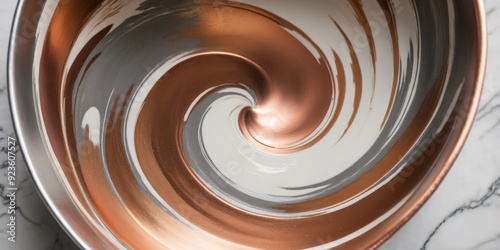 Copper and Gray Swirl Pattern Abstract Background.