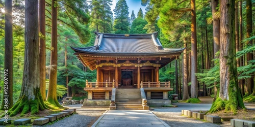 Togakushi Shrine nestled in the forest of Nagano, Japan , Shinto, architecture, traditional, shrine, forest, nature photo