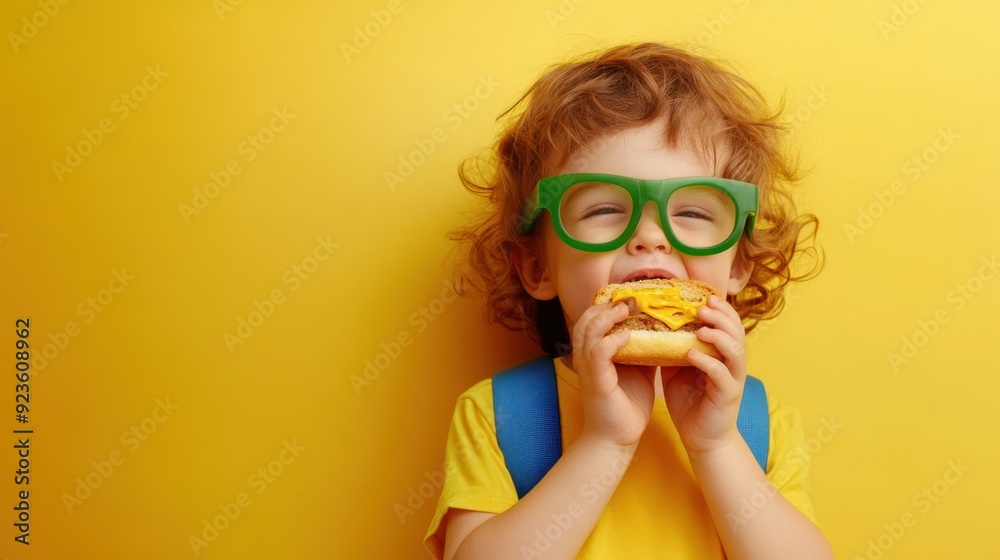 The child with the burger The child with the burger