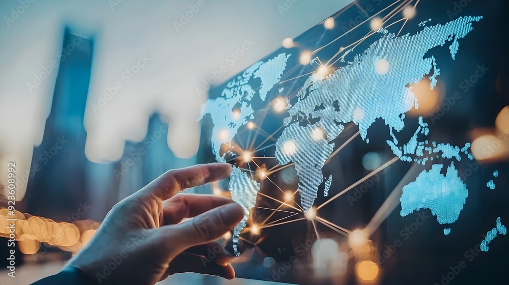 Fototapeta premium Seamless Fintech App for Cross-Border Transactions and Global Finance Management