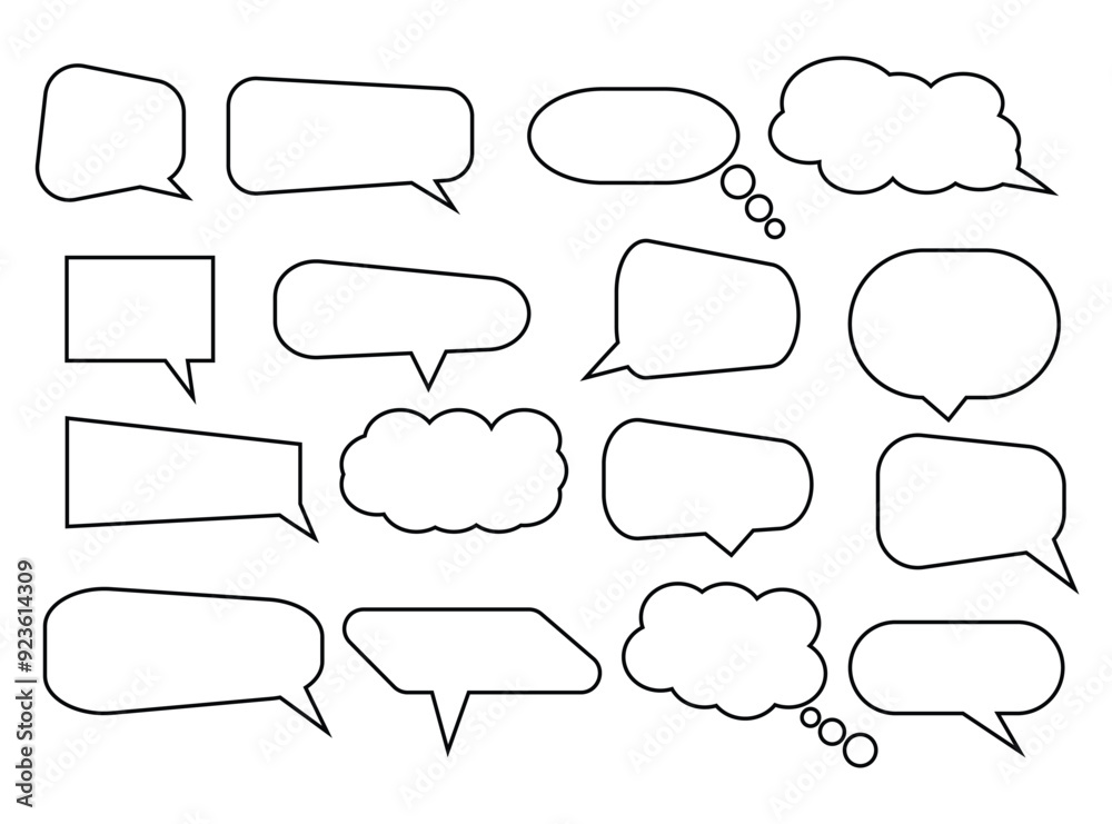Speech Bubble set. Talk bubble. Blank empty vector white speech bubbles. Speak bubble text, cartoon chatting box, message box. Cartoon balloon word design
Speech Bubble set. Talk bubble. Blank empty vector white speech bubbles. Speak bubble text, cartoon chatting box, message box. Cartoon balloon word design