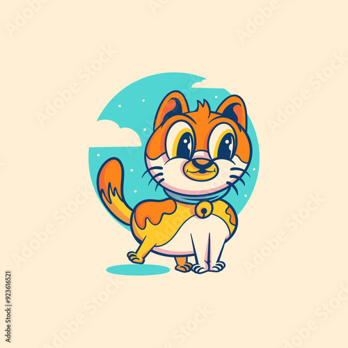 Cute cat cartoon character